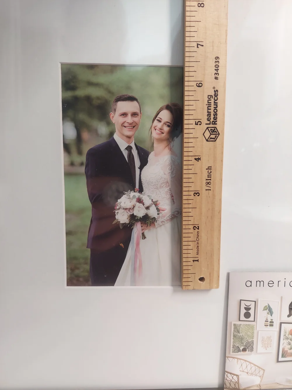 Americanflat 14x14 Square Picture Frame Matted for 5x7 Black NIB